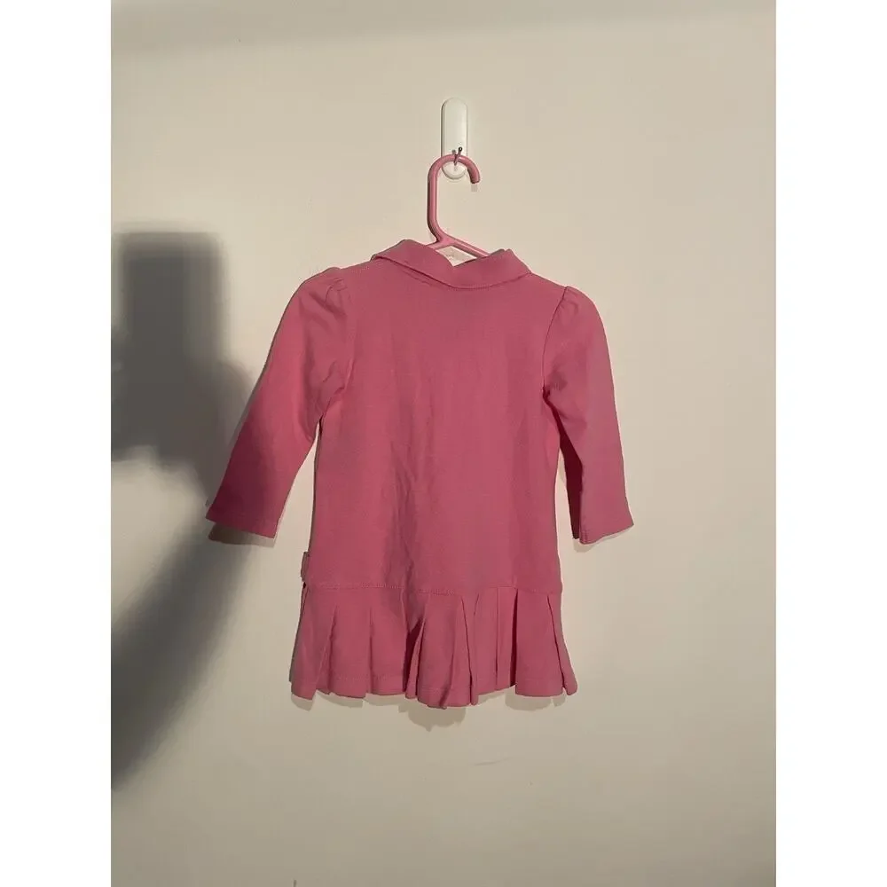 Ralph Lauren Pink Dress Girls M Cotton Blend Preppy‎ 12 Month